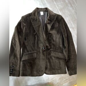 J Crew Blazer Women size 2 brown Cotton blend Corduroy Lined Jacket vintage